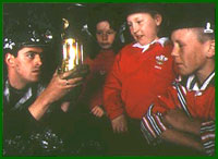 Showing how a safety lamp works